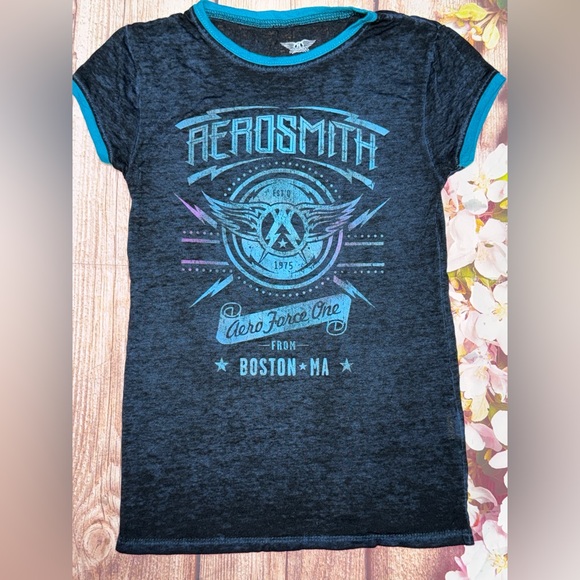 Aerosmith Other - Aerosmith Boston, Ma - Kids Graphic Tee - Black and Blue